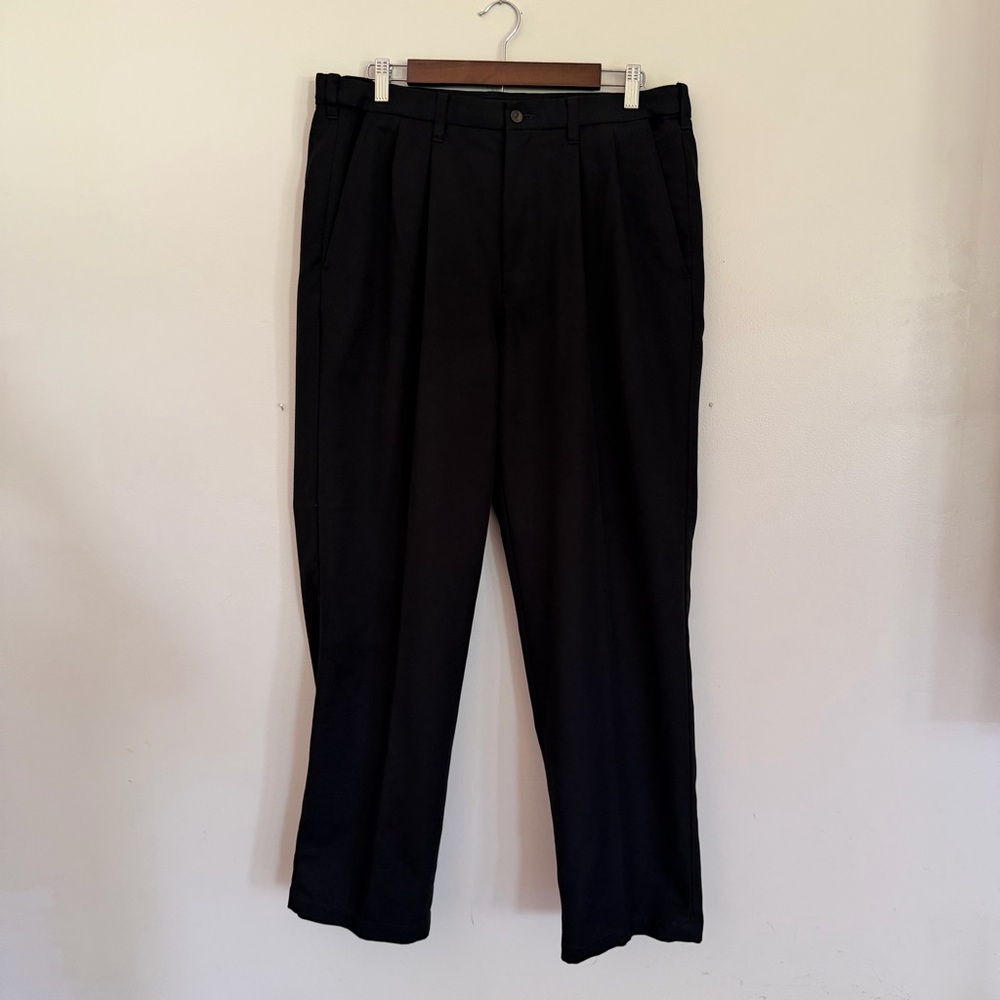 Haggar Men’s Black Dress Slacks 36x32 Elastic Waist – Minor Alteration Shown